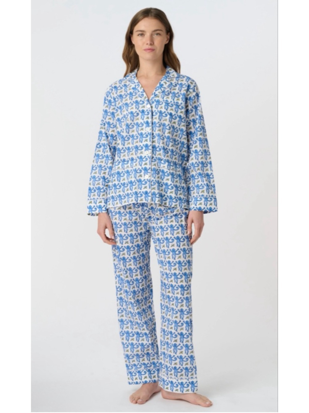 Roller Rabbit Monkey Loungewear Blue Size Small $148